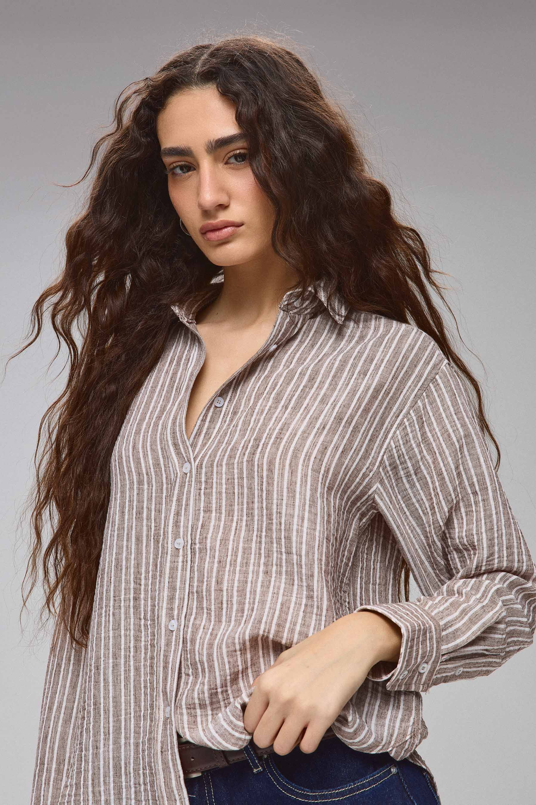 חולצת אוברסייז פסים לונה