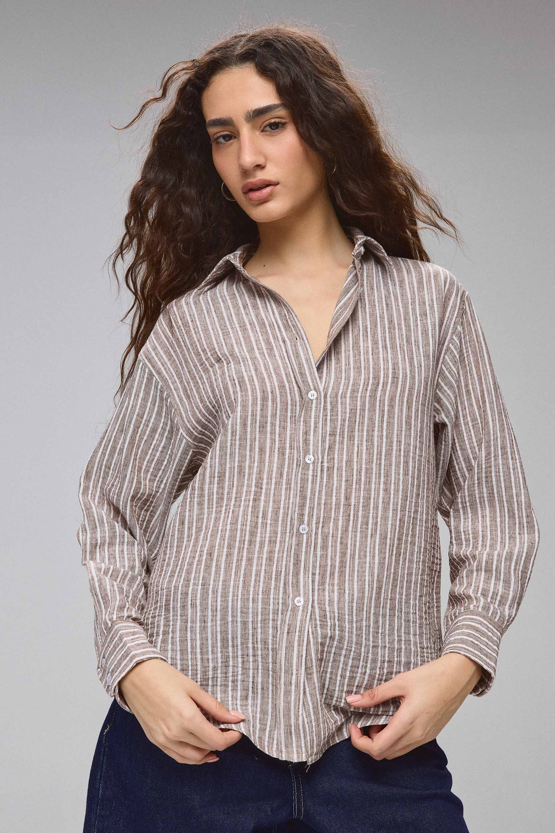 חולצת אוברסייז פסים לונה - Image 4