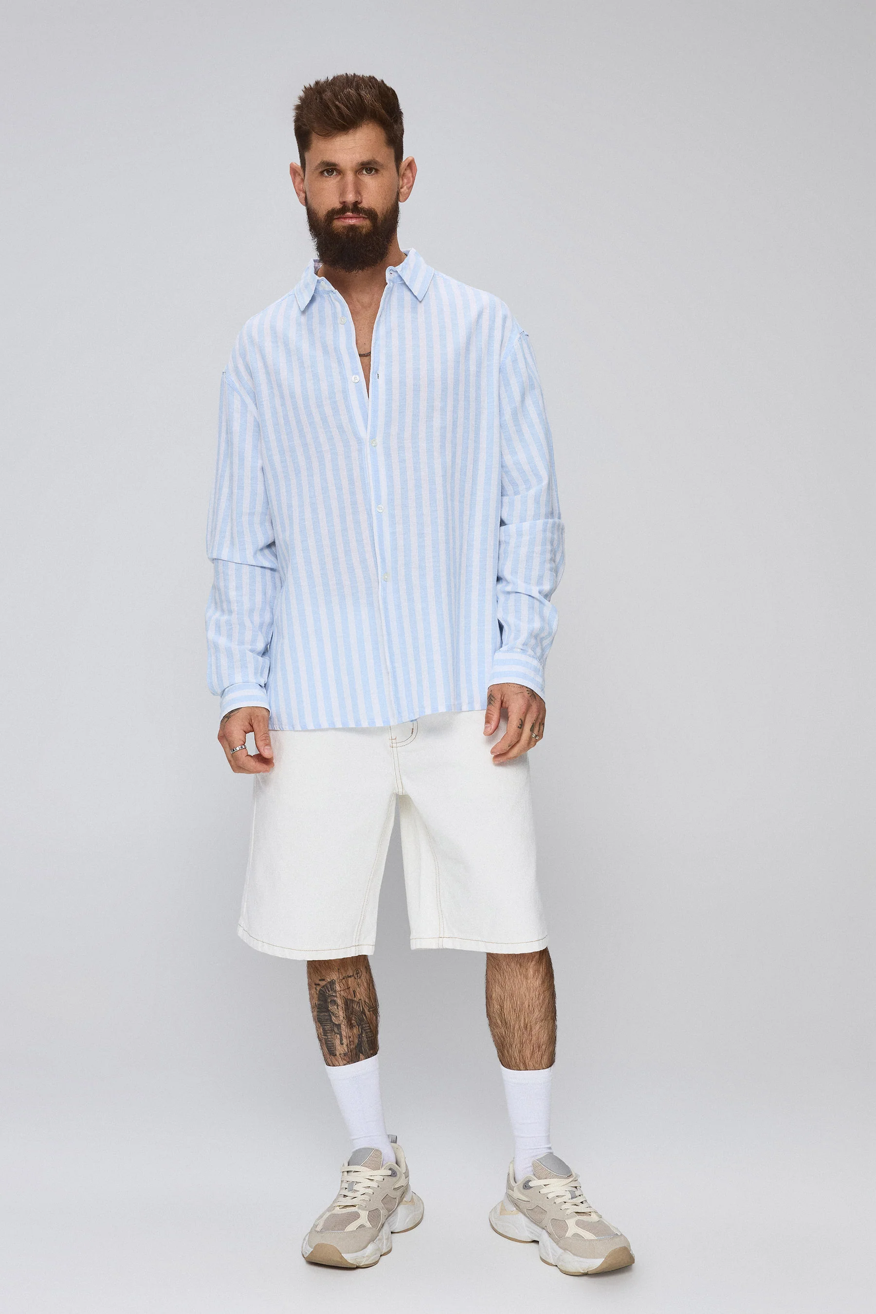 חולצת פשתן פסים ש.ארוך