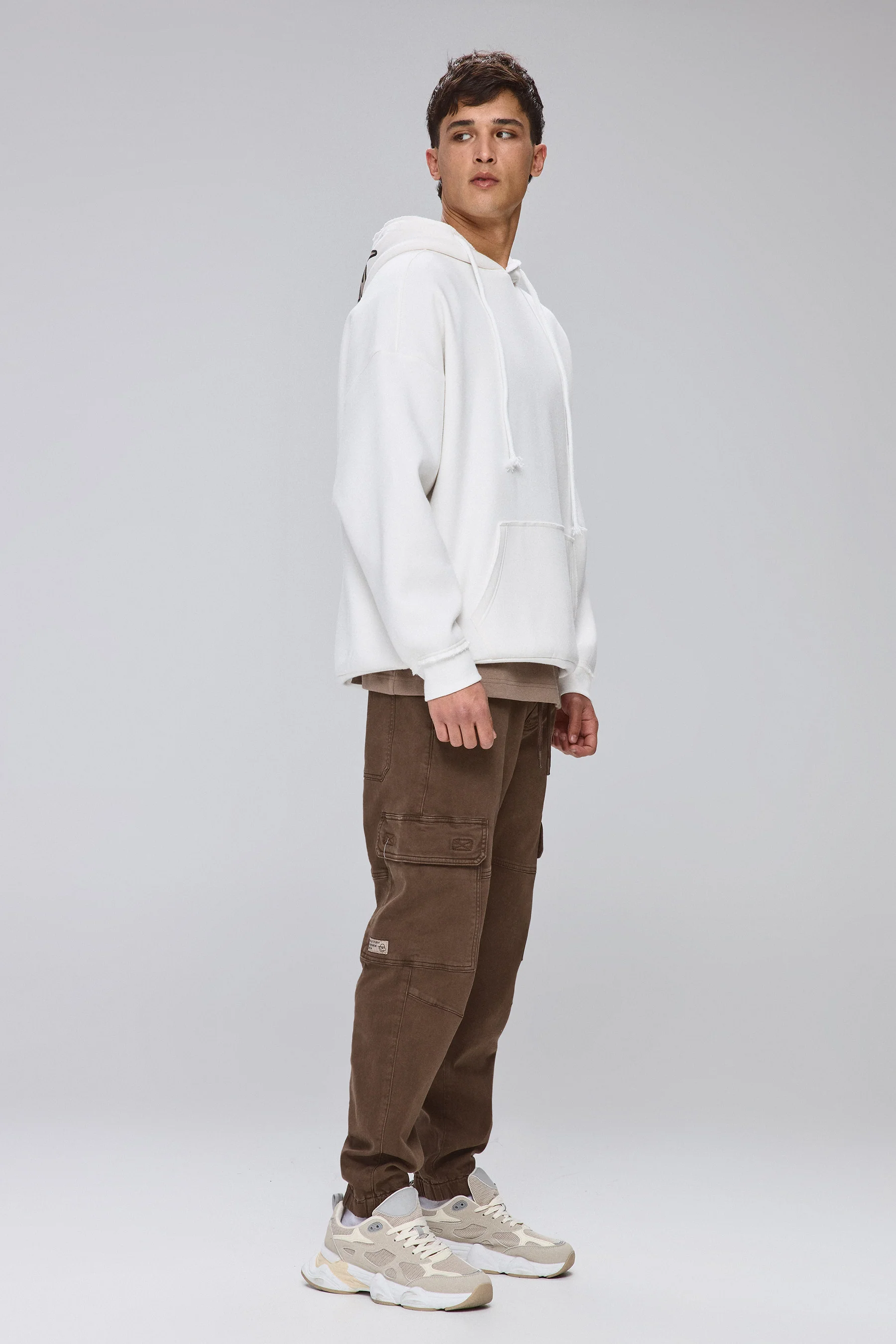 ג׳ינס קרגו טרי חום - Image 4