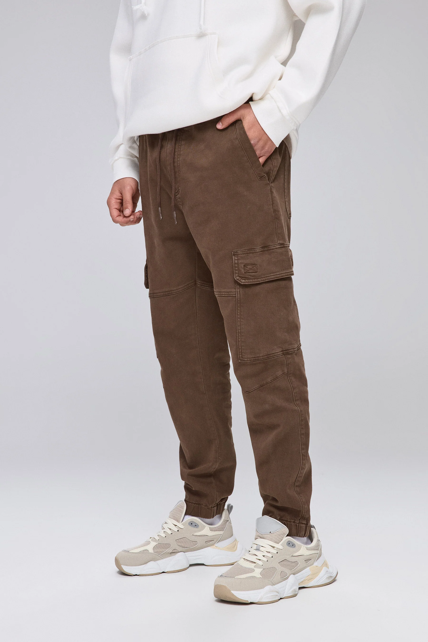 ג׳ינס קרגו טרי חום - Image 5